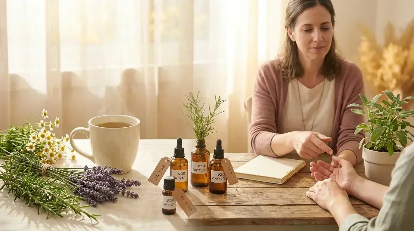 אווירה טבעית ומרפאה - עשבי תיבול, תה צמחים ואור טבעי חם